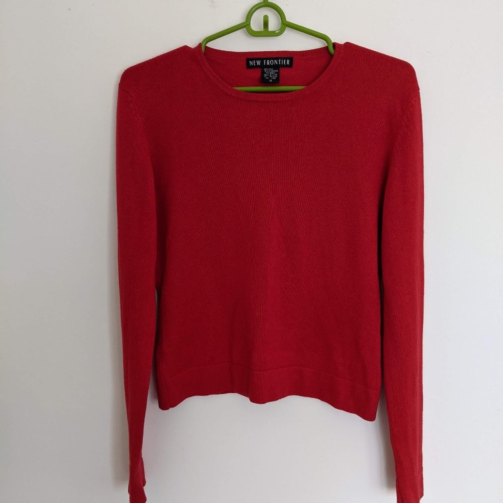 Red Silk & Cashmere Sweater Size M